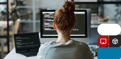 Laptop screen is open and a computer screen is open next to it