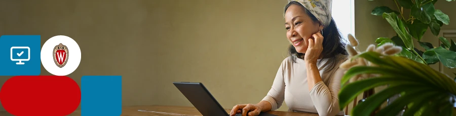 Lookimg really happy while working on her laptop and trying to Navigate the Cybersecurity Certification Landscape Like a Champion